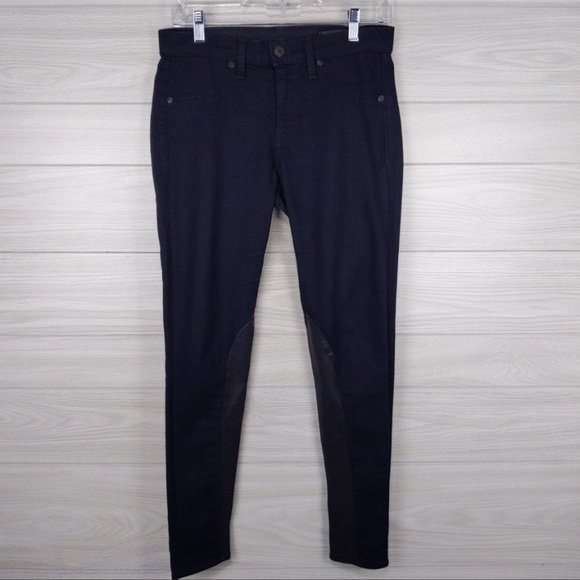Rag & Bone Jean Jodhpur Slim Fit Legging Leather Insert Size 27 - Picture 3 of 6